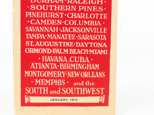 Antique SAL Seaboard Air Line Railway Public Timetable 1912