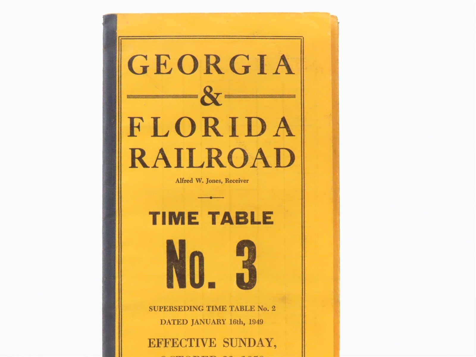 Vintage Georgia & Florida Railroad No. 3 Employee Timetable 1950