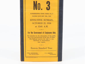 Vintage Georgia & Florida Railroad No. 3 Employee Timetable 1950