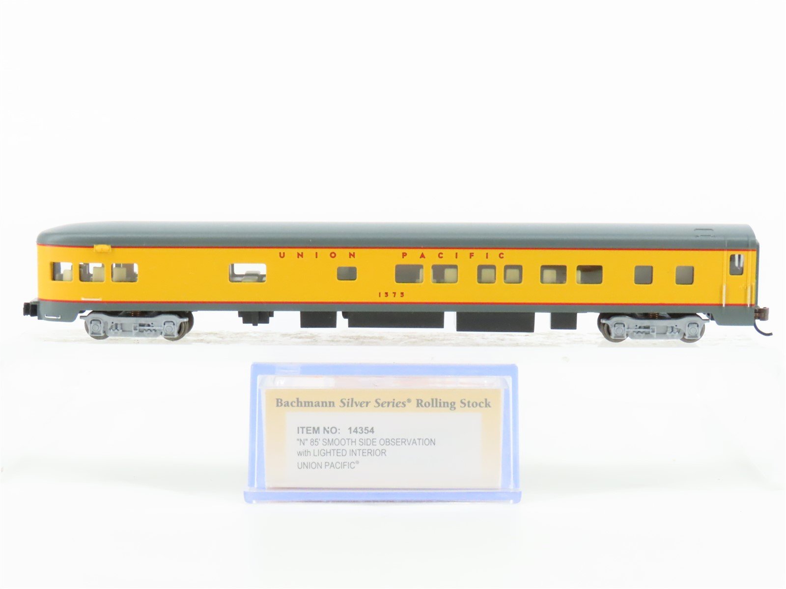 N Scale Bachmann 14354 UP Union Pacific Obs Passenger Car #1575 w/Lights