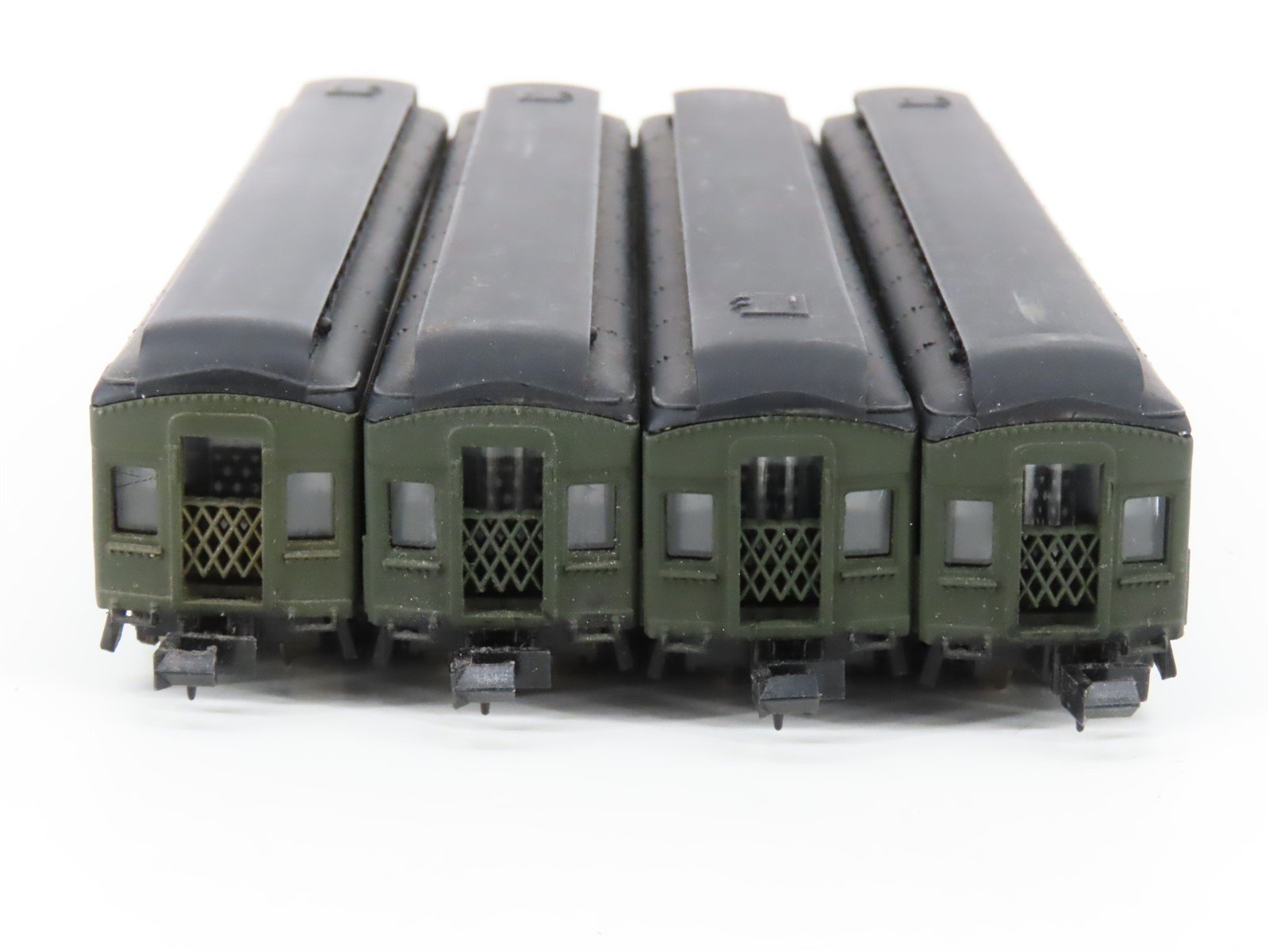 LOT of 4 N Scale Bachmann ATSF Santa Fe Coach/RPO Passenger Cars