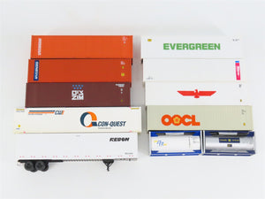 LOT of 11 HO Walthers Genstar/Con-Quest/Evergreen/& More Trailer & Containers