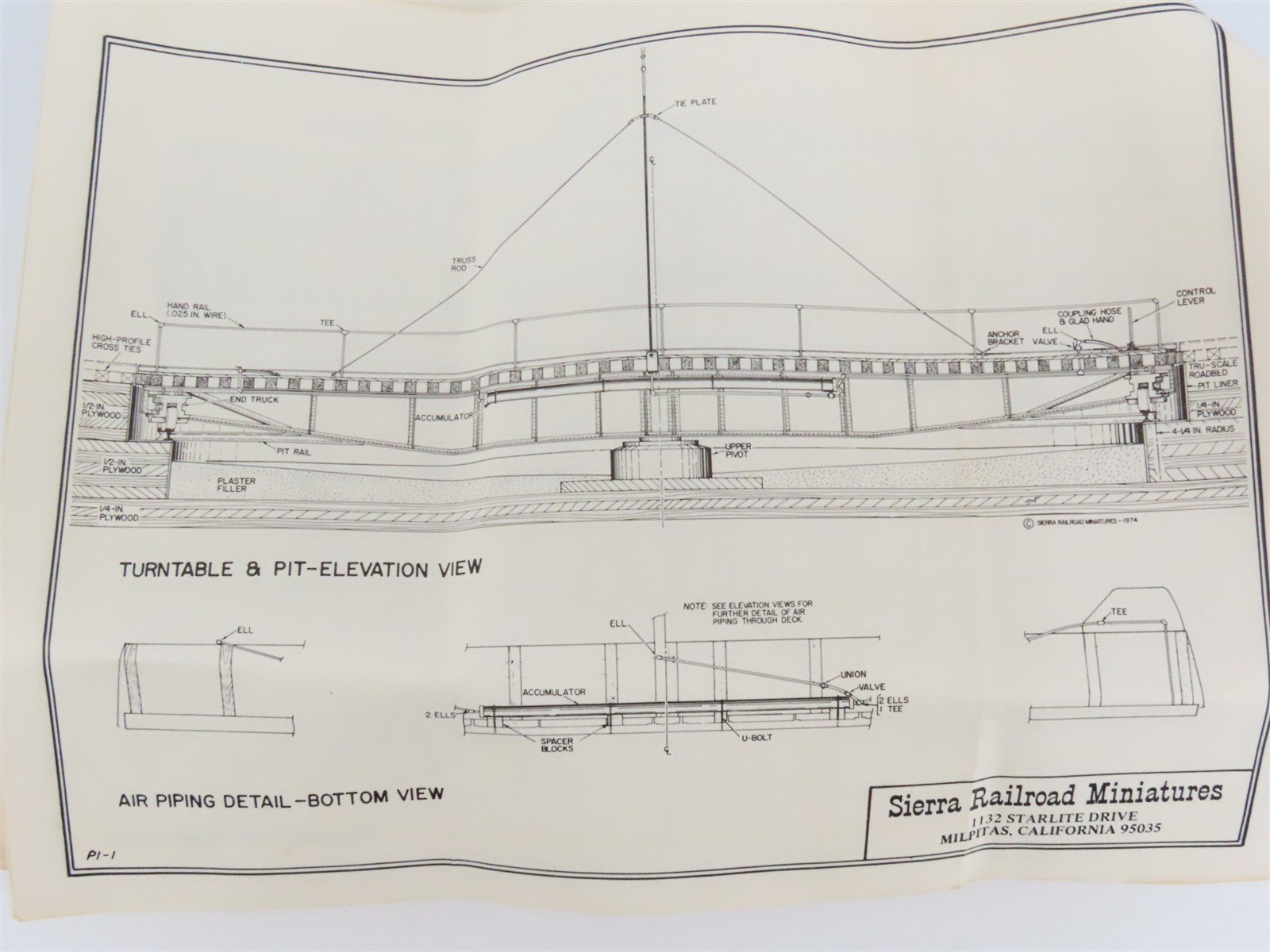 HO 1/87 Scale Sierra Railroad Miniatures Kit P1 Turntable
