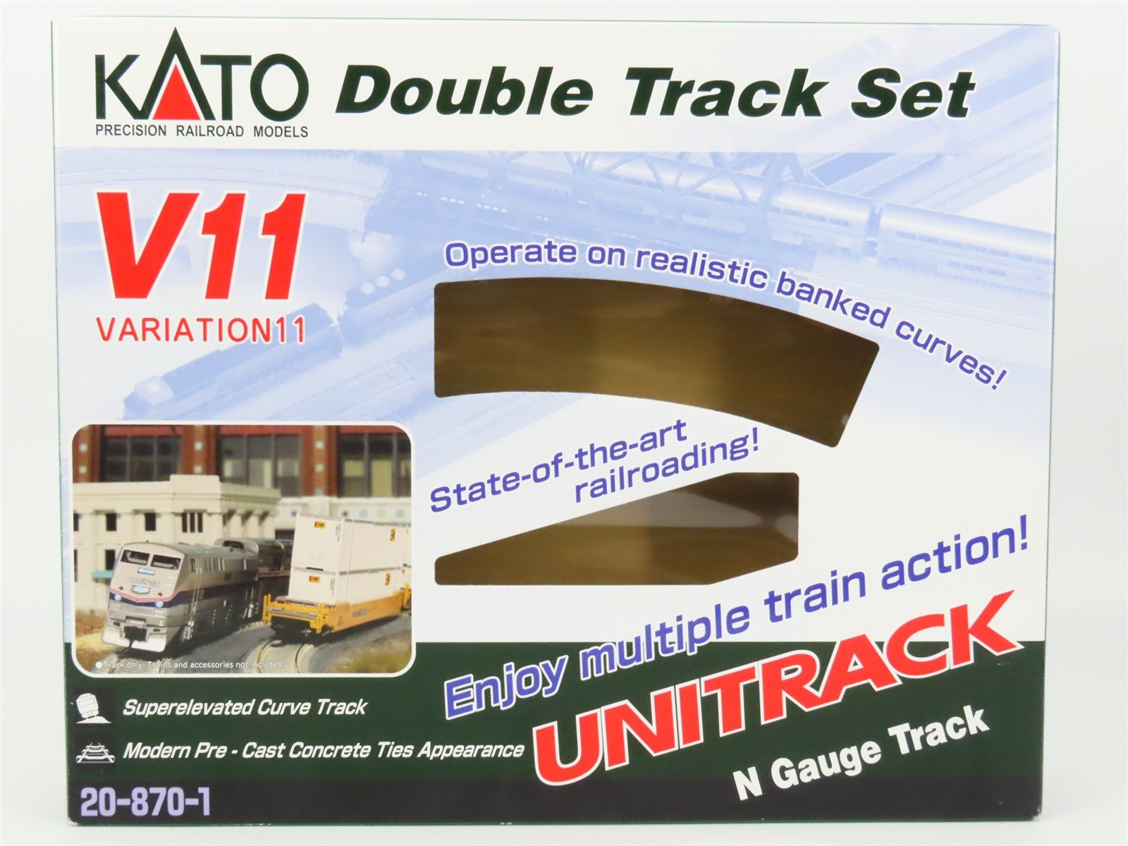 N Scale Kato Unitrack 20-870-1 Double Track Set - V11