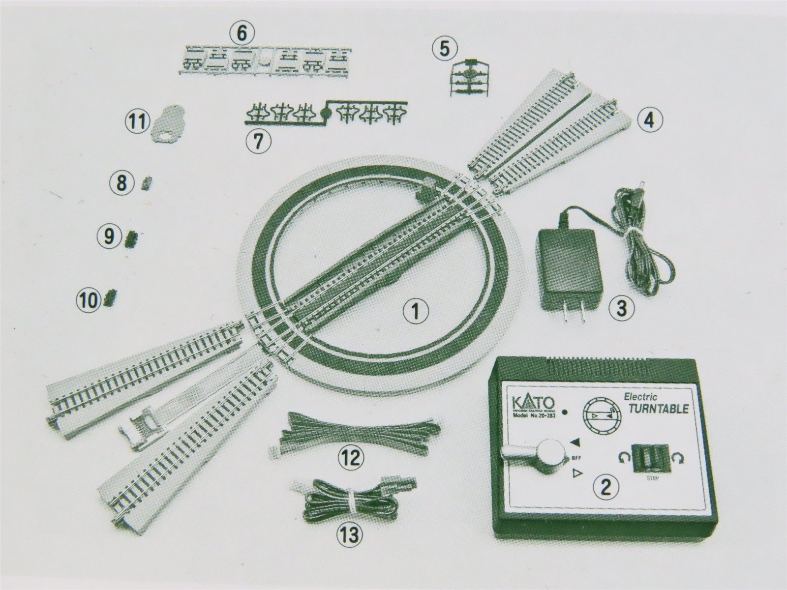 N Scale Kato Unitrack 20-283 Electric Turntable w/ Controller