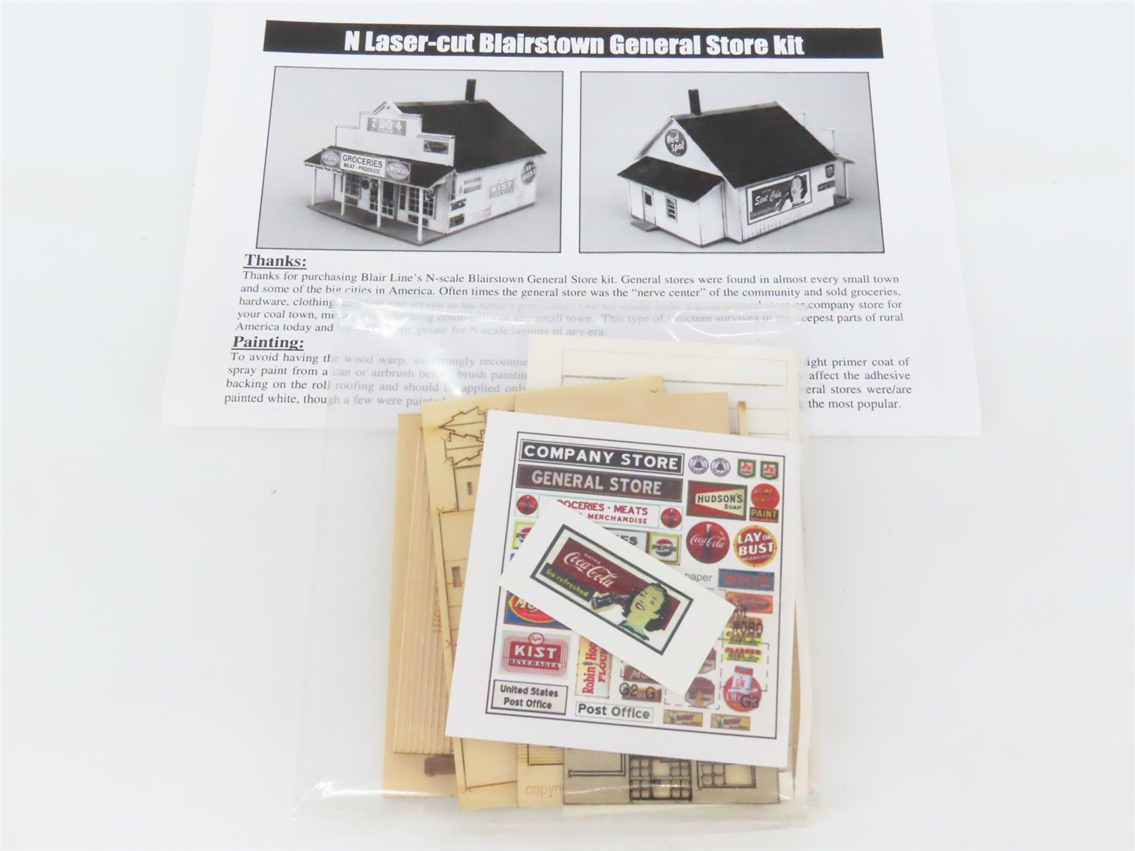 N 1/160 Scale Blair Line LLC Laser-Cut Kit 080 Blairstown General Store