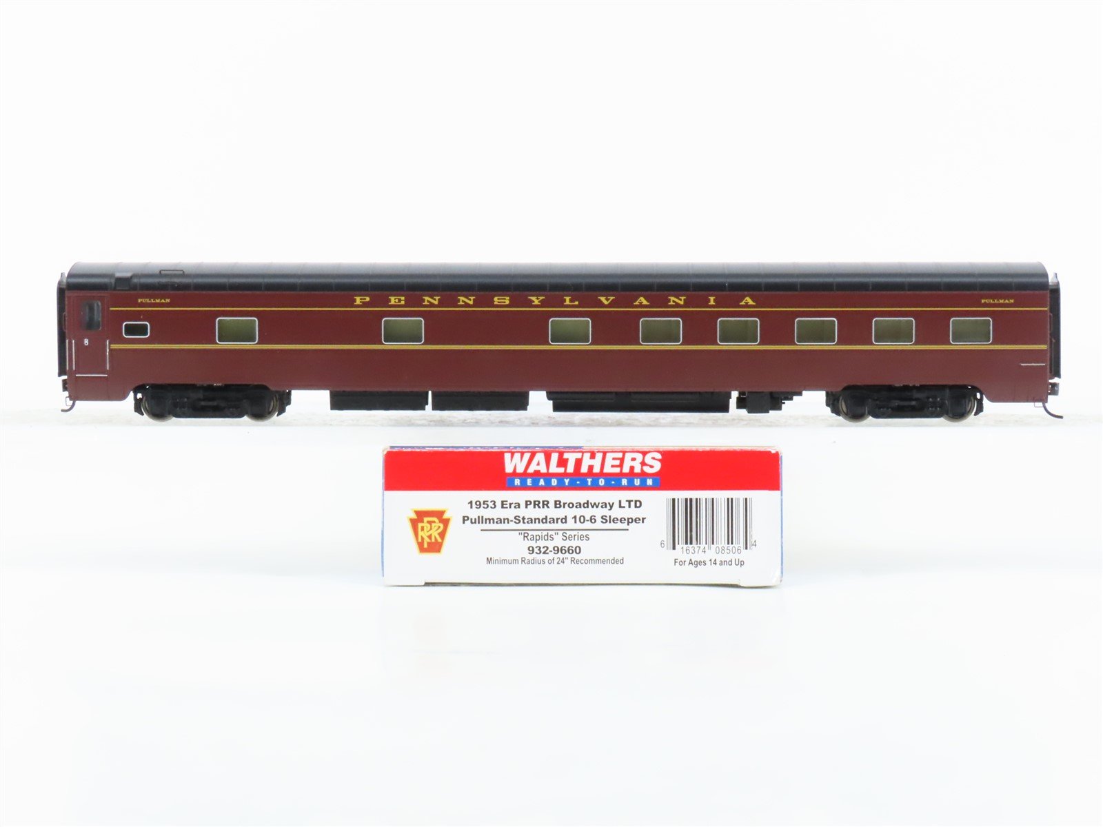 HO Scale Walthers 932-9660 PRR Broadway Ltd 1953 PS 10-6 Sleeper Passenger