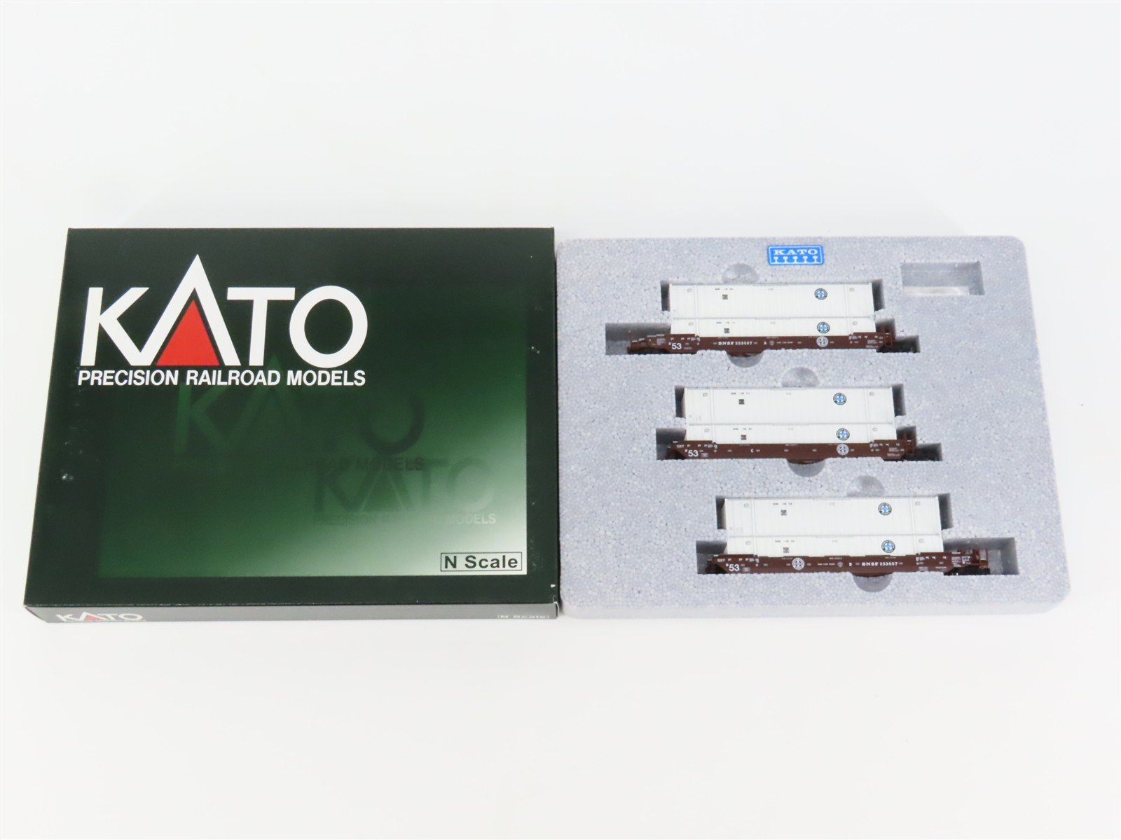 N KATO #106-6113 BNSF Railway Gunderson MAXI-IV Double Stack Car 3-Unit Set