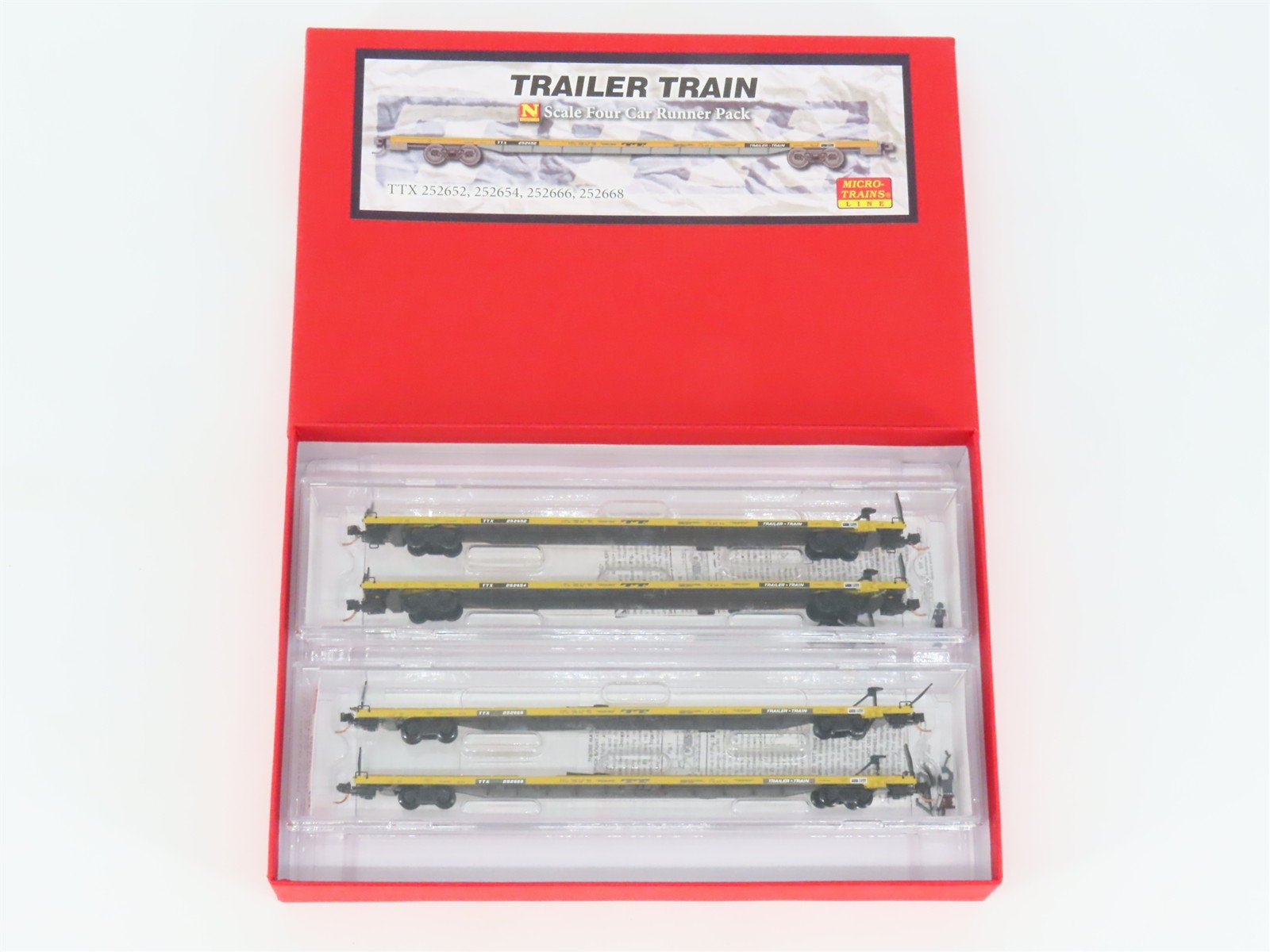 N Scale Micro-Trains MTL 99300033 TTX Trailer Train TOFC Flat Cars 4-Pack