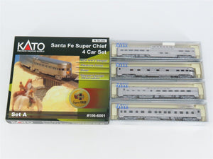 N Scale KATO 106-6001 ATSF Santa Fe Railroad Super Chief Passenger 4-Car Set A