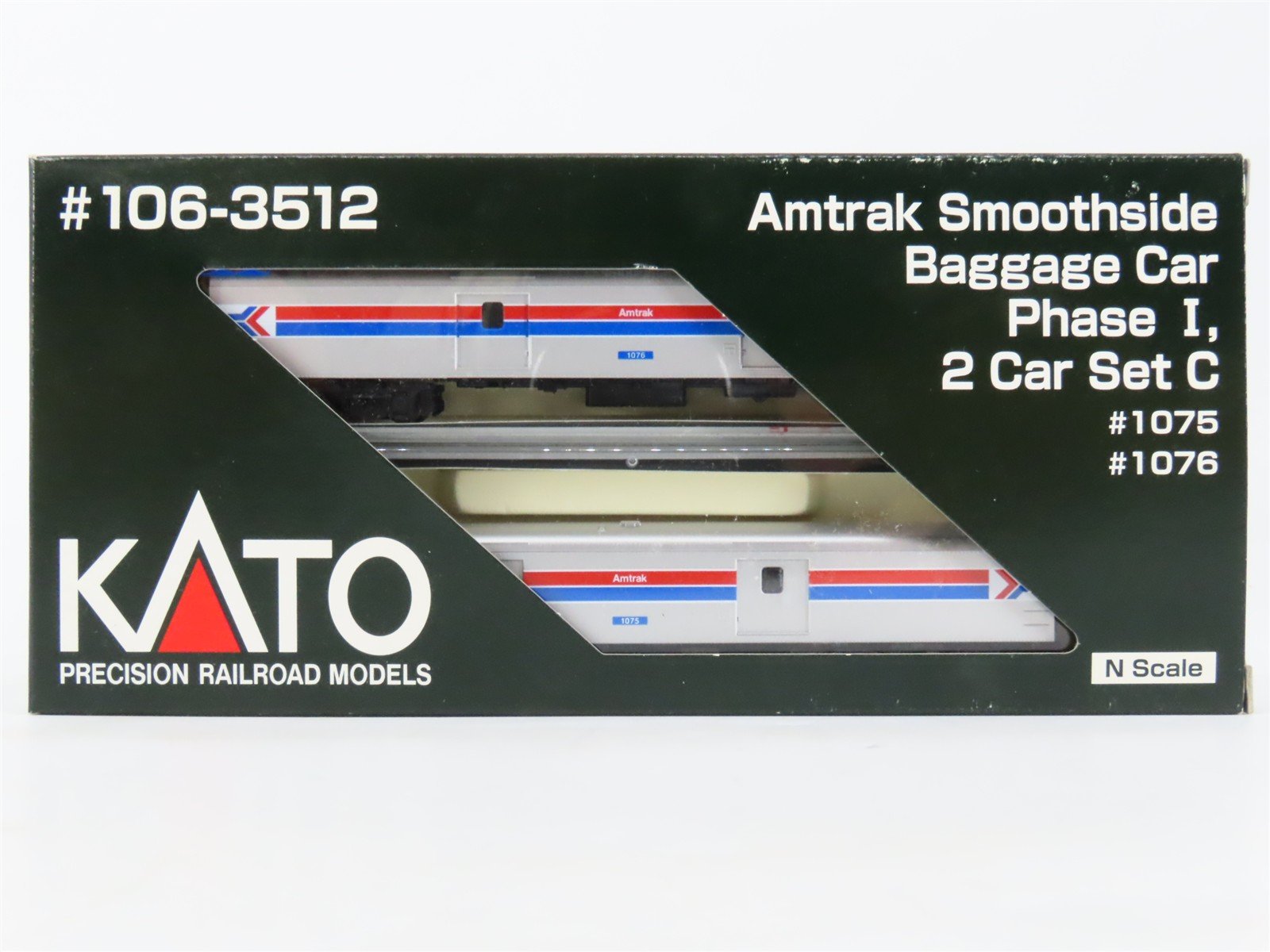N Scale KATO #106-3512 Amtrak Smoothside Baggage Phase I Passenger 2-Car Set C