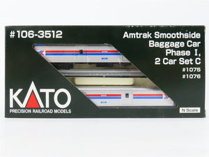 N Scale KATO #106-3512 Amtrak Smoothside Baggage Phase I Passenger 2-Car Set C