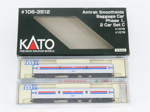 N Scale KATO #106-3512 Amtrak Smoothside Baggage Phase I Passenger 2-Car Set C
