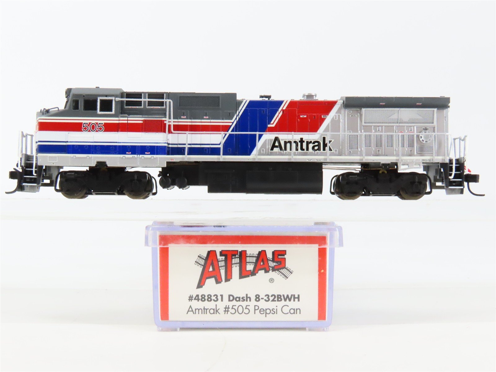 N Scale Atlas 48831 AMTK Amtrak "Pepsi Can" Dash 8-32BWH Diesel #505 - DCC Ready