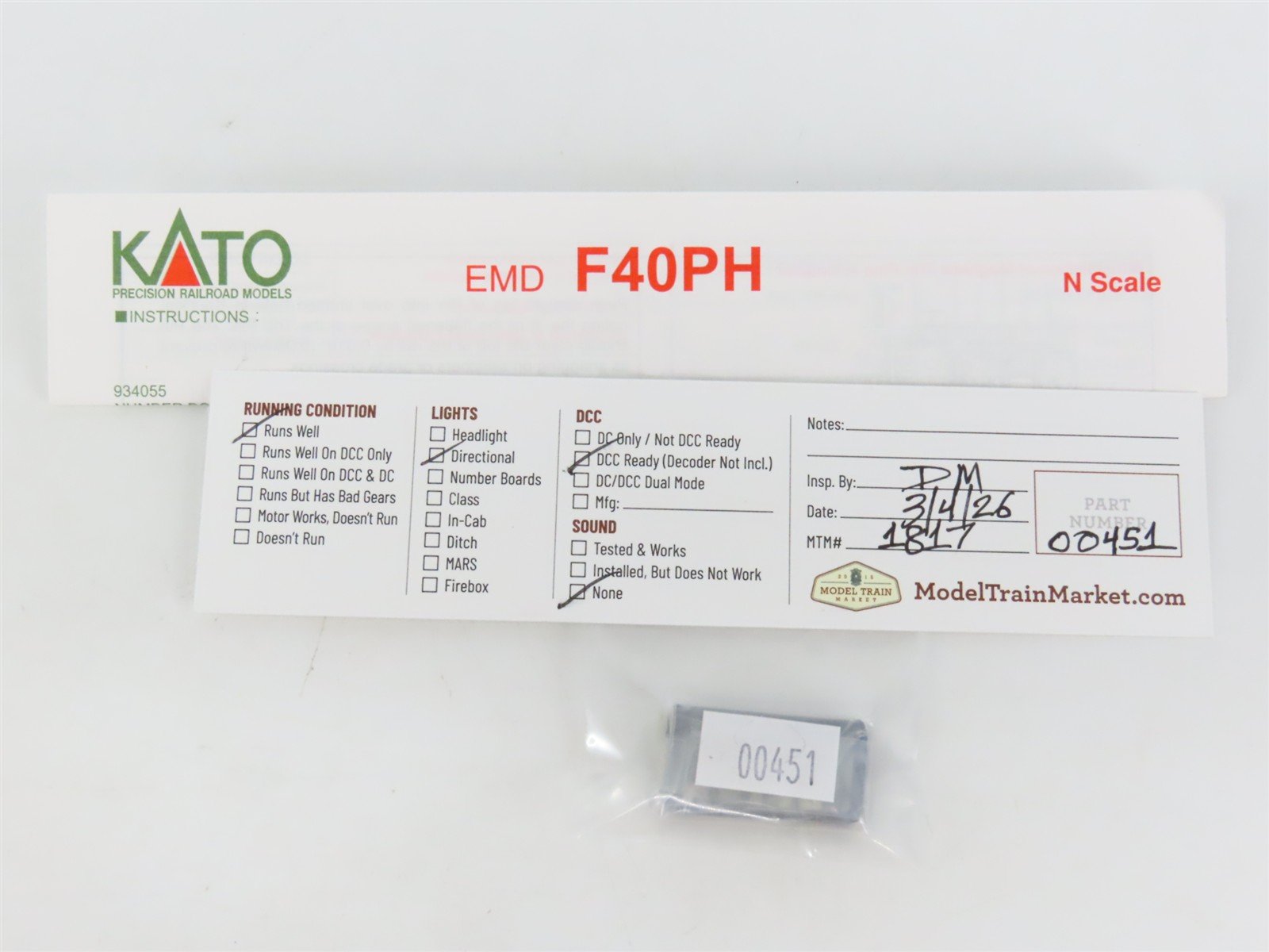 N Scale KATO 176-6101 AMTK Amtrak Phase III F40PH Diesel #342 - DCC Ready