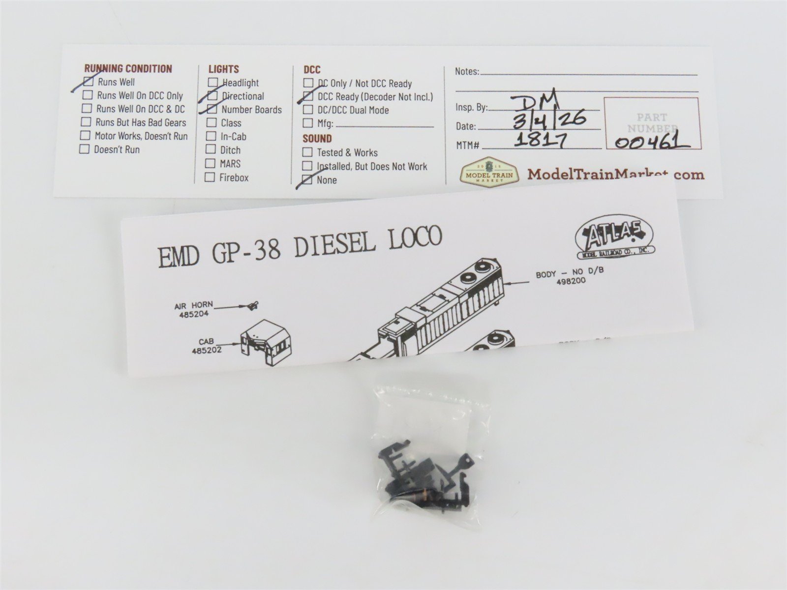 N Scale Atlas 49836 UP Union Pacific EMD GP38 Diesel #1977 - DCC Ready