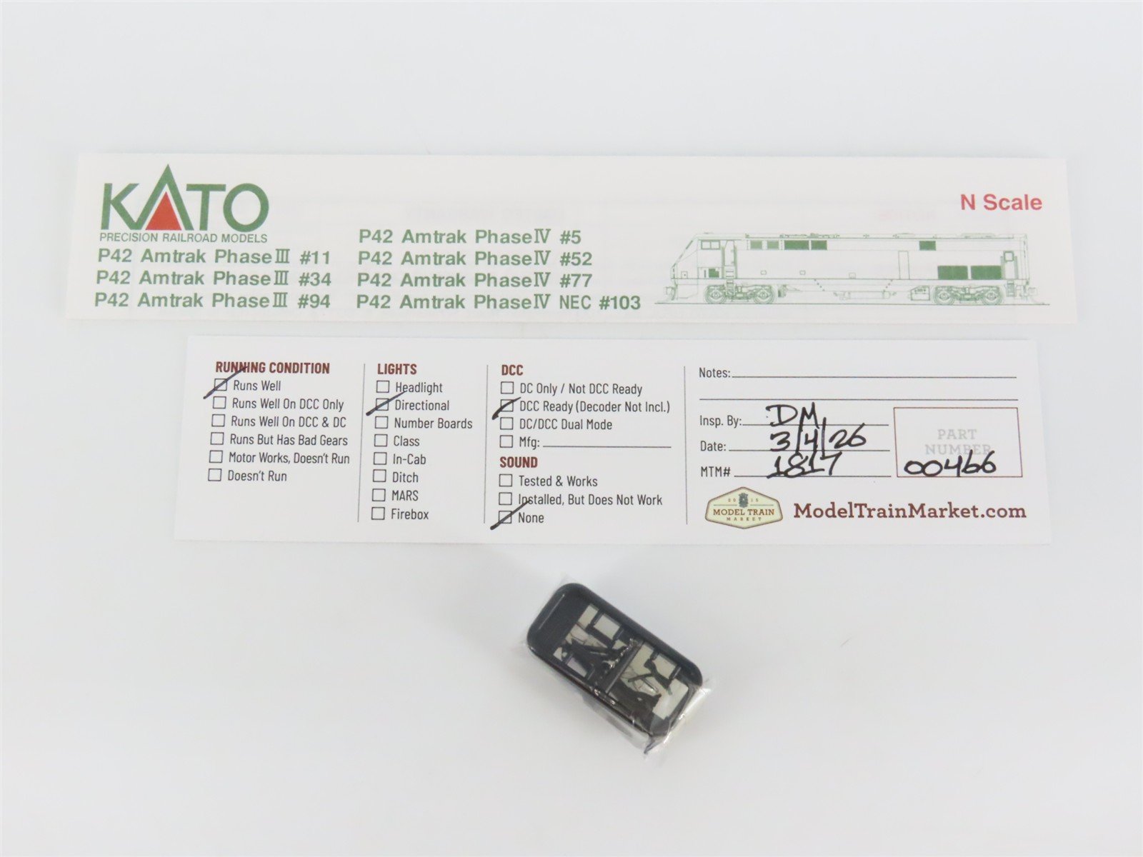 N Scale KATO 176-6002 AMTK Amtrak Phase IV P42 Genesis Diesel #77 - DCC Ready