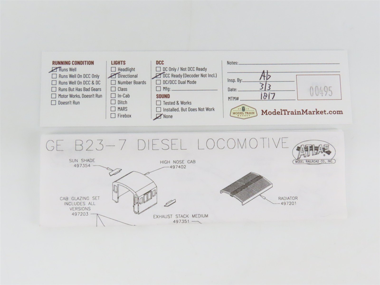 N Scale Atlas 49707 ATSF Santa Fe B23-7 Diesel Locomotive #6390