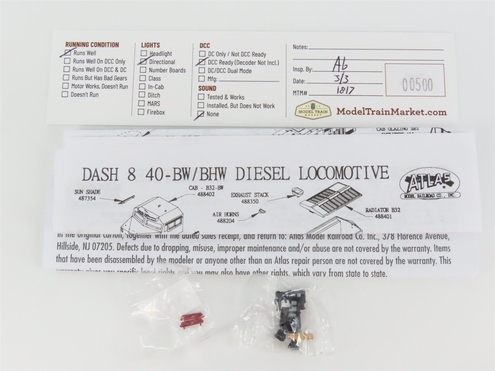N Scale Atlas 48817 BNSF Railway Dash 8-40BW Diesel Locomotive #517