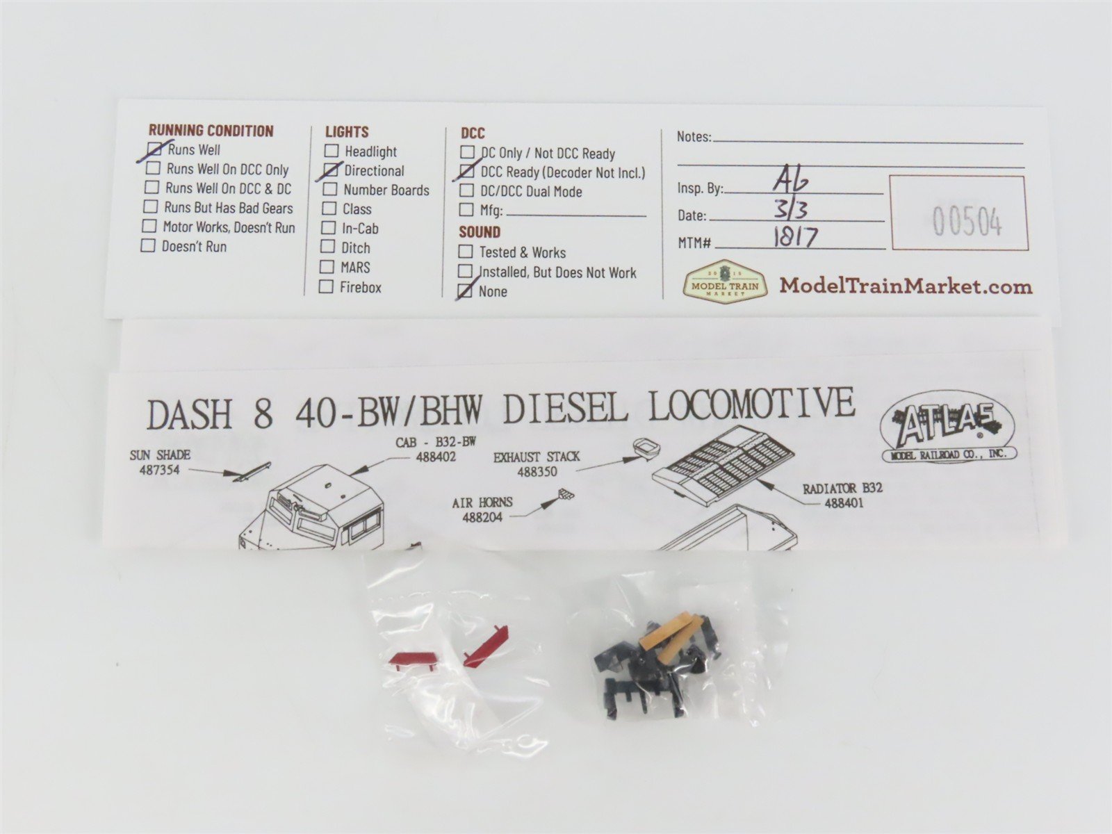 N Scale Atlas 48803 ATSF Santa Fe Dash 8-40BW Diesel Locomotive #518