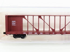 N Scale Red Caboose RN-16515-5 BNSF Railway Centerbeam Flat Car #559526