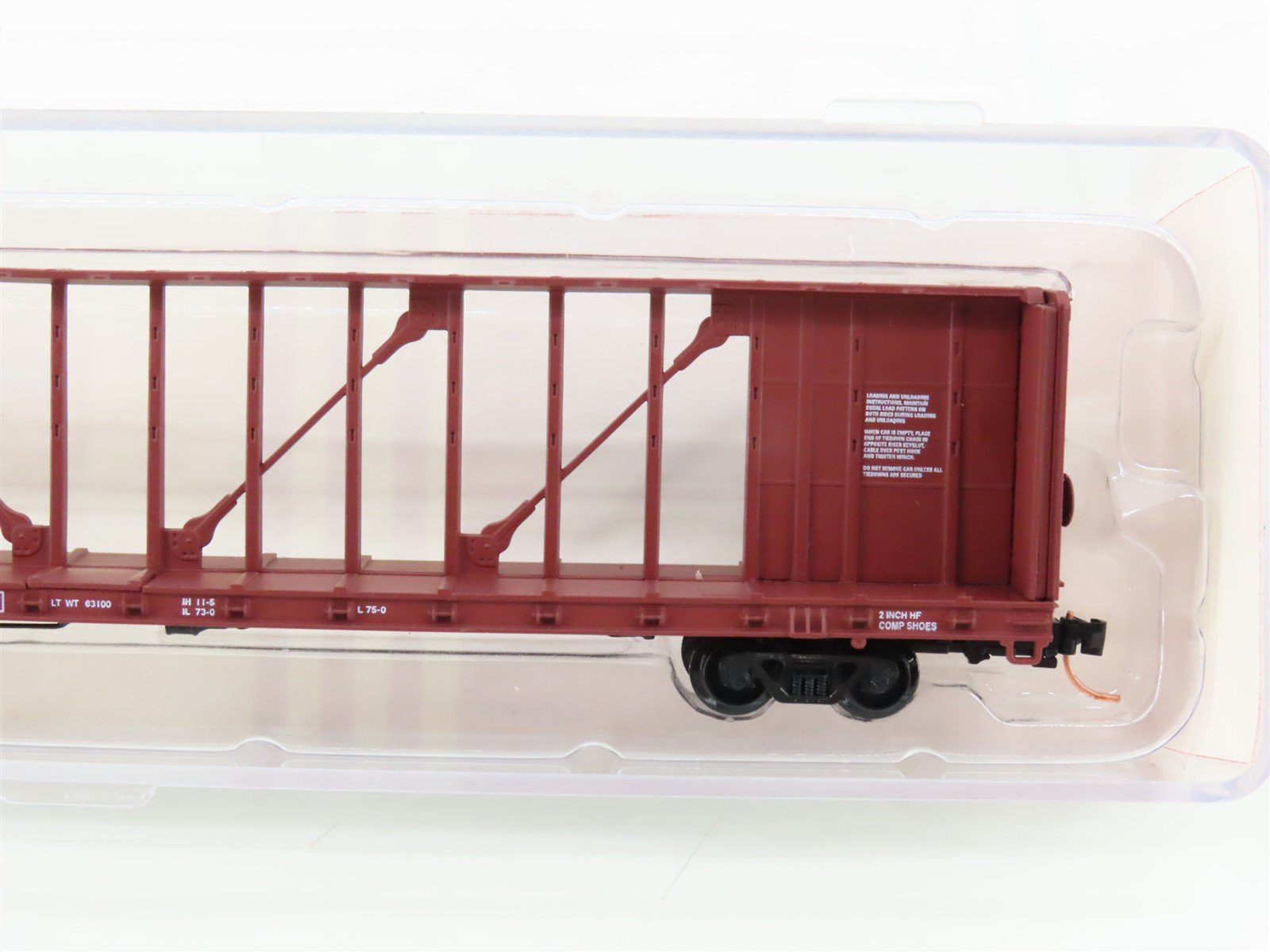 N Scale Red Caboose RN-16515-5 BNSF Railway Centerbeam Flat Car #559526