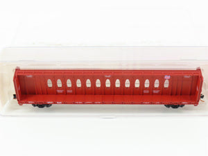 N Scale Red Caboose RN-16603-7 UP Union Pacific Centerbeam Flat Car #273143