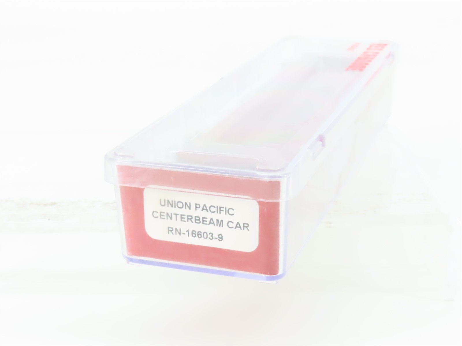N Scale Red Caboose RN-16603-9 UP Union Pacific Centerbeam Flat Car #273161