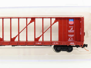 N Scale Red Caboose RN-16503-5 UP Union Pacific Centerbeam Flat Car #273172