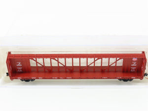 N Scale Red Caboose RN-16503-6 UP Union Pacific Centerbeam Flat Car #273194