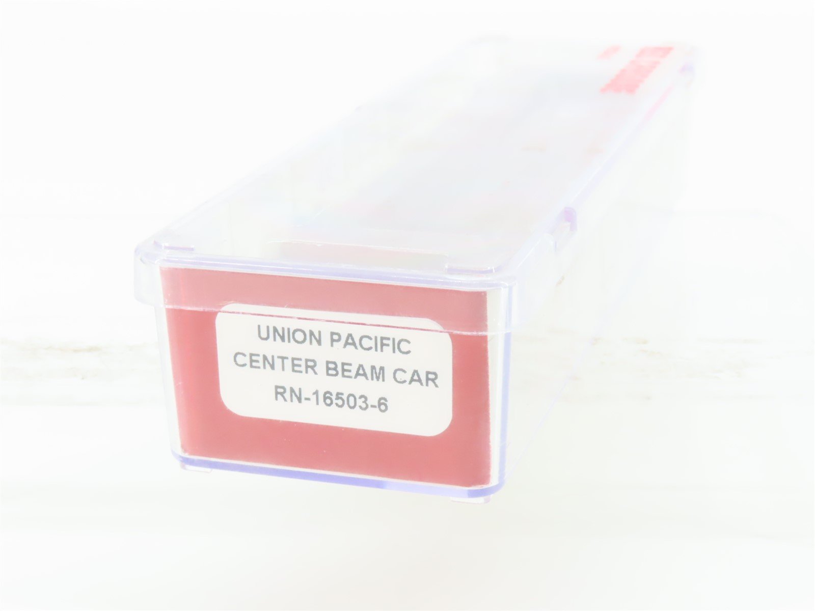 N Scale Red Caboose RN-16503-6 UP Union Pacific Centerbeam Flat Car #273194