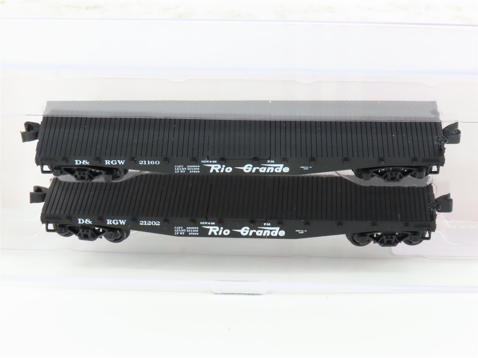 N Scale Red Caboose RN-16018-3 D&RGW Rio Grande Fish Belly Flat Car 2-Pack