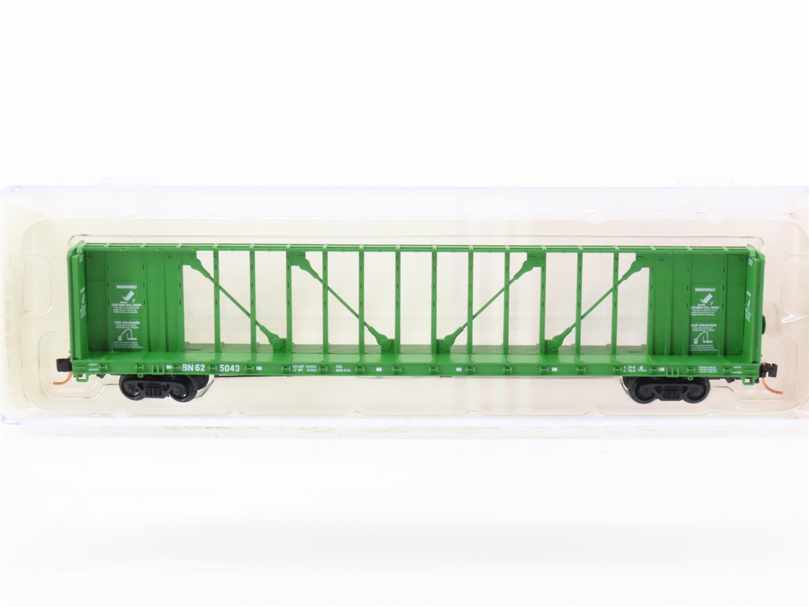 N Scale Red Caboose RN-16505-5 BN Burlington Northern Centerbeam Flat Car 625043