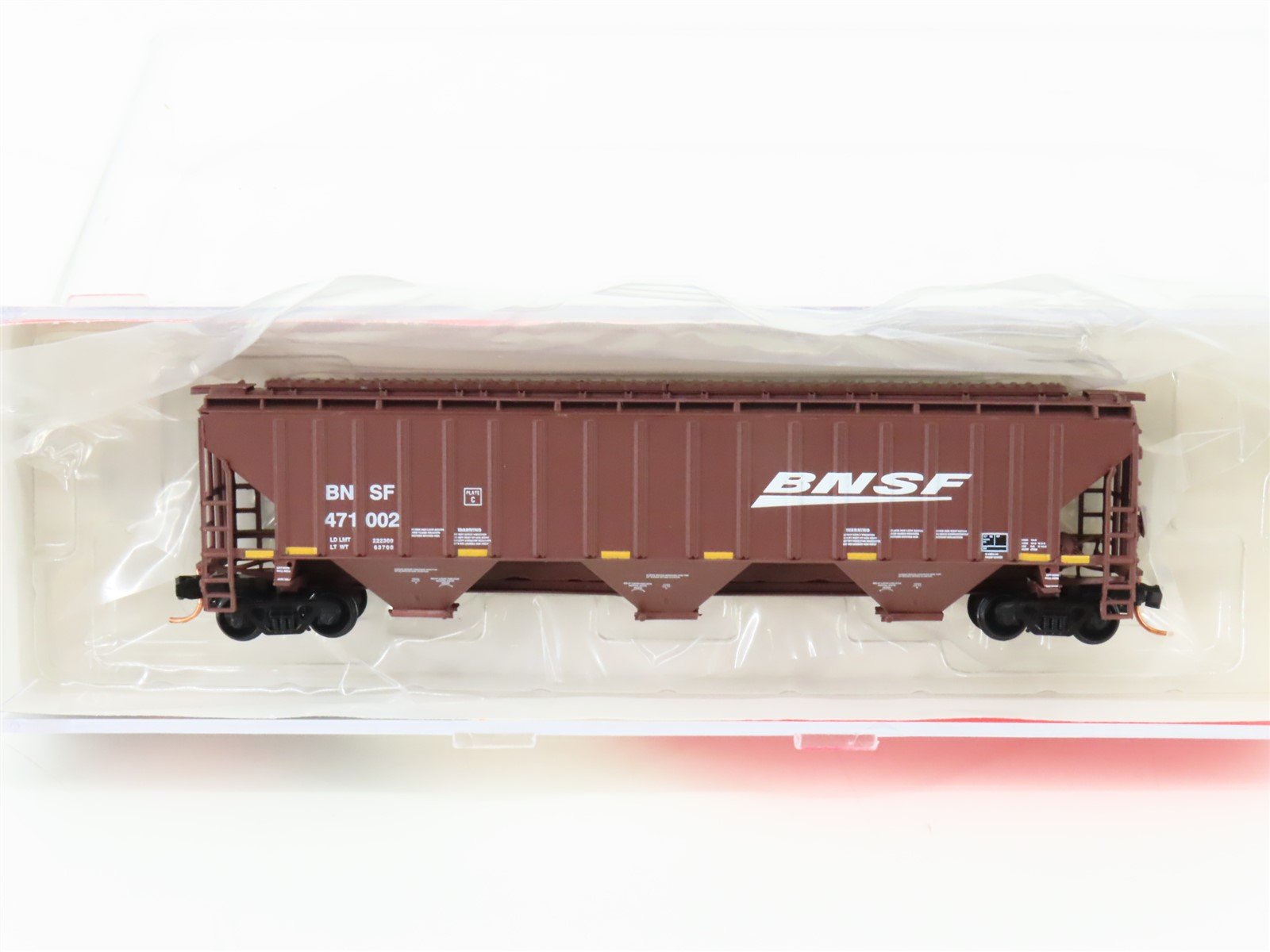 N Scale InterMountain 65368-05 BNSF Railway 3-Bay Covered Hopper #471002
