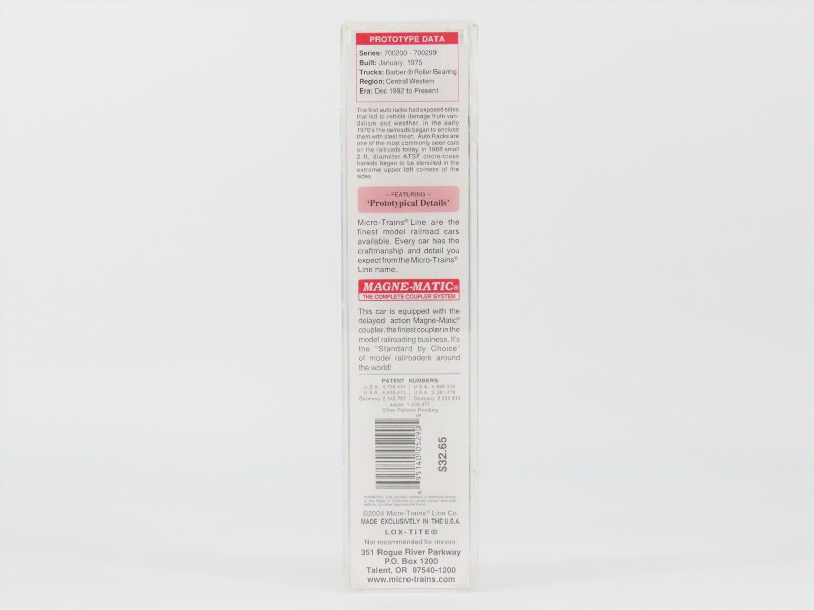 N Micro-Trains MTL 111010 ATSF Santa Fe 89' Tri-Level Closed Auto Rack #700276