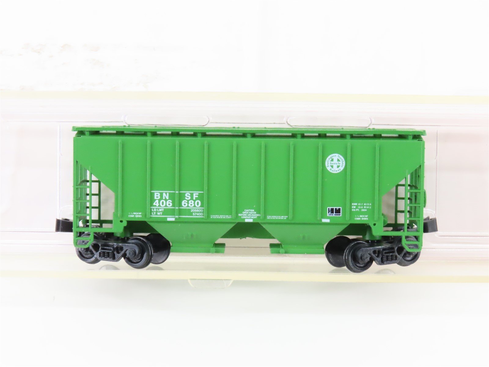 N Scale Red Caboose RN-15014-9 BNSF Railway 2-Bay Covered Hopper #406680