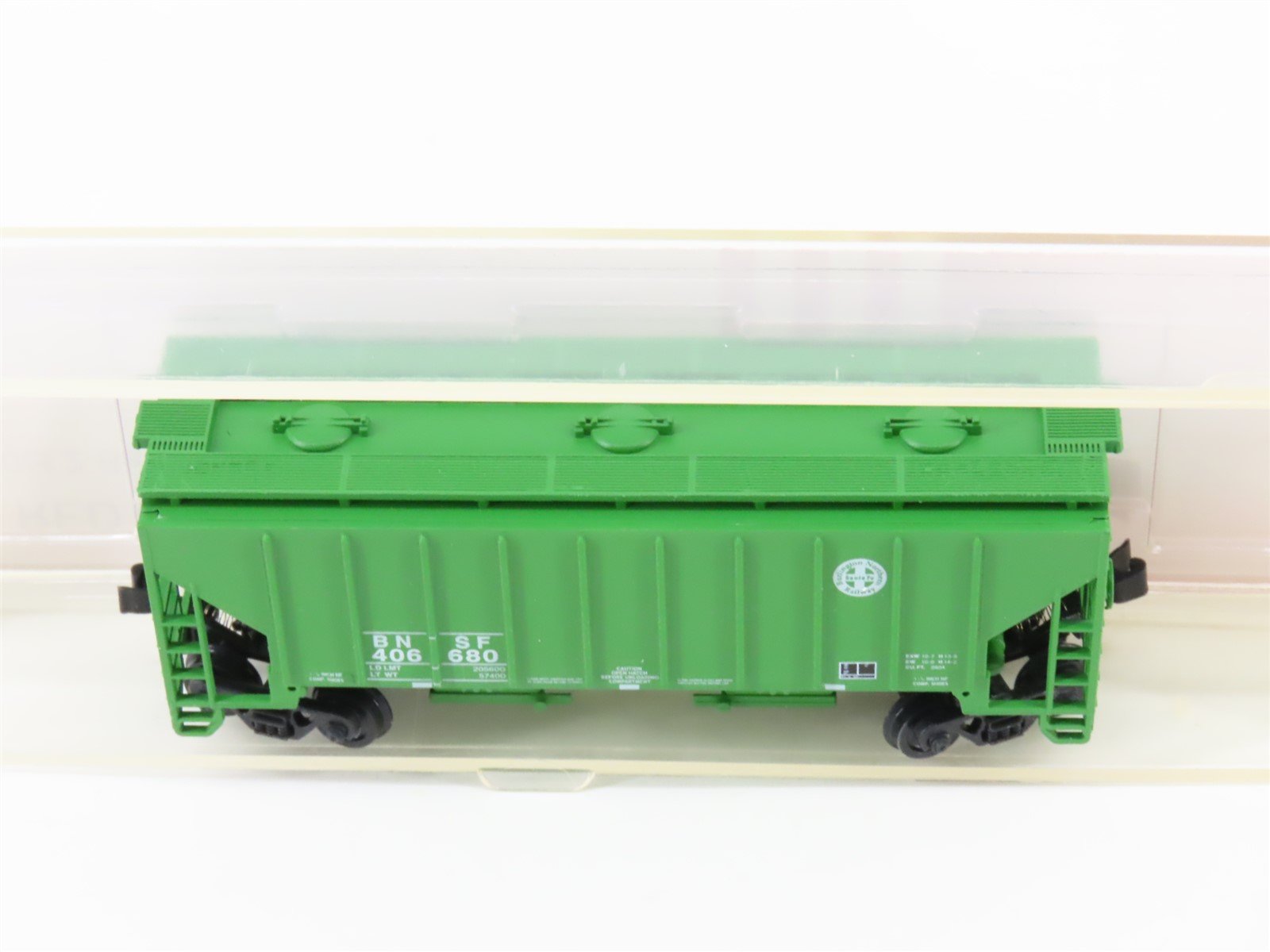 N Scale Red Caboose RN-15014-9 BNSF Railway 2-Bay Covered Hopper #406680