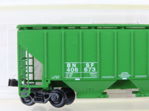 N Scale Red Caboose RN-15014-8 BNSF Railway 2-Bay Covered Hopper #406673