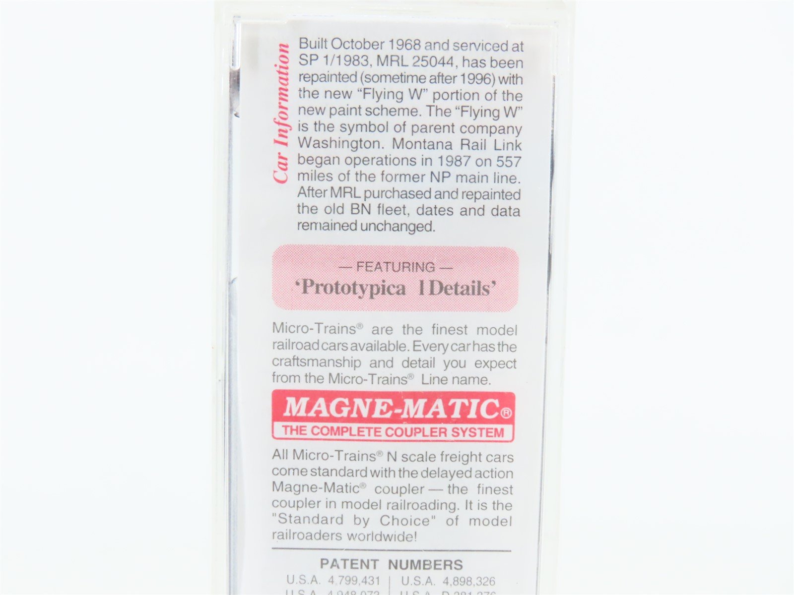 N Scale Micro-Trains MTL 27290 MRL Montana Rail Link 50' Rib Side Box Car #25044