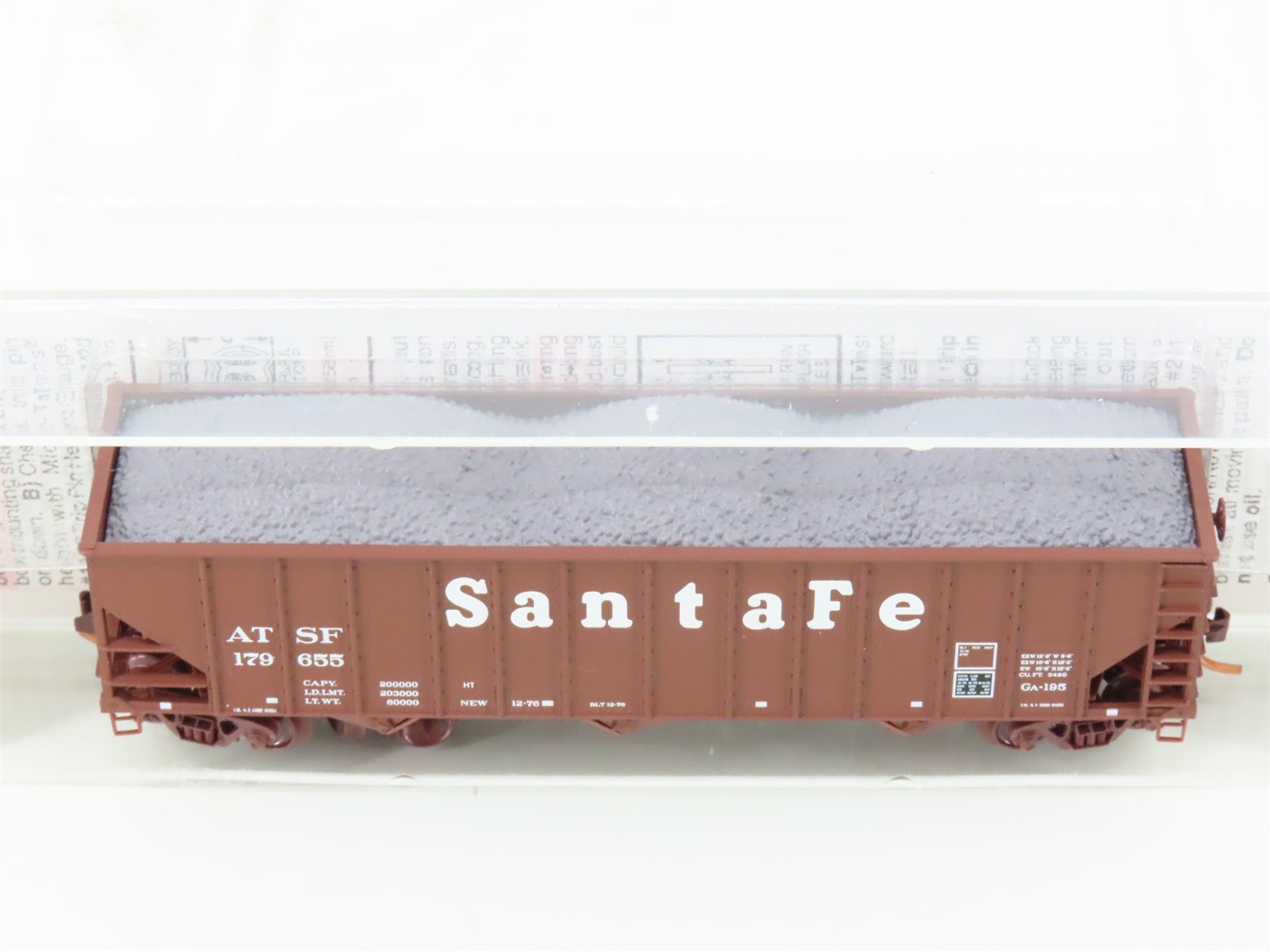 N Scale Micro-Trains MTL 108120.1 ATSF Santa Fe 3-Bay Hopper #179655 w/ Load