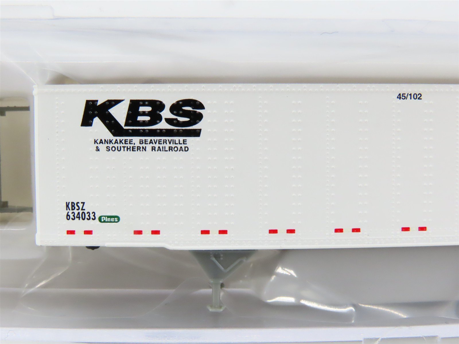 N Atlas 29631 KBSZ Kankakee Beaverville & Southern 45' Pines Trailer #634033