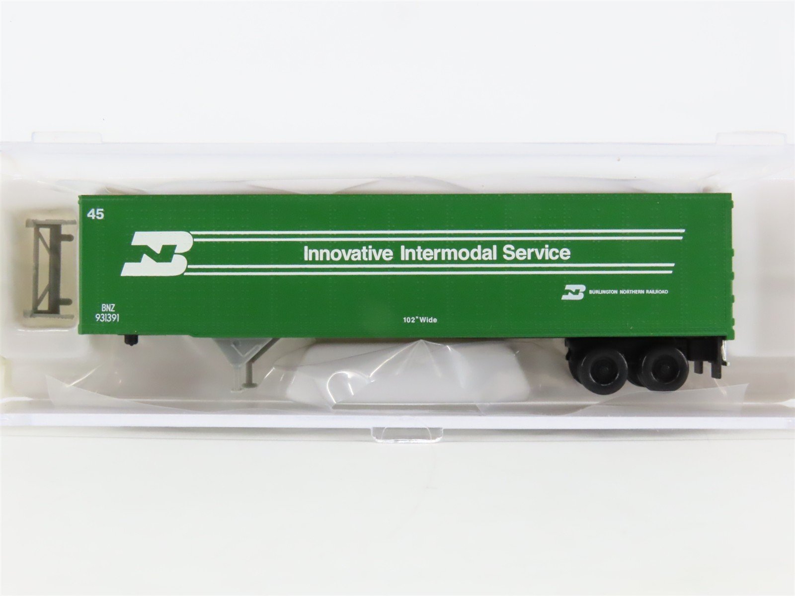 N Scale Atlas 29702 BNZ Burlington Northern 45' Pines Trailer #931391