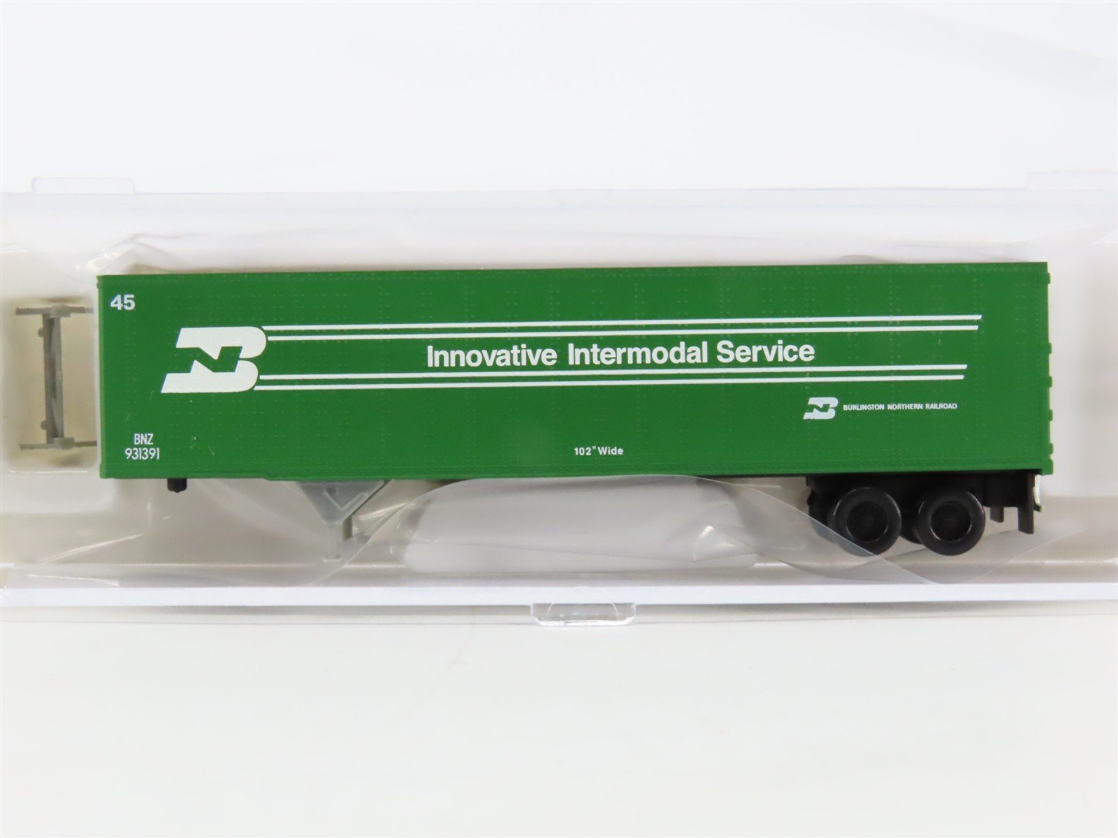 N Scale Atlas 29702 BNZ Burlington Northern 45' Pines Trailer #931391