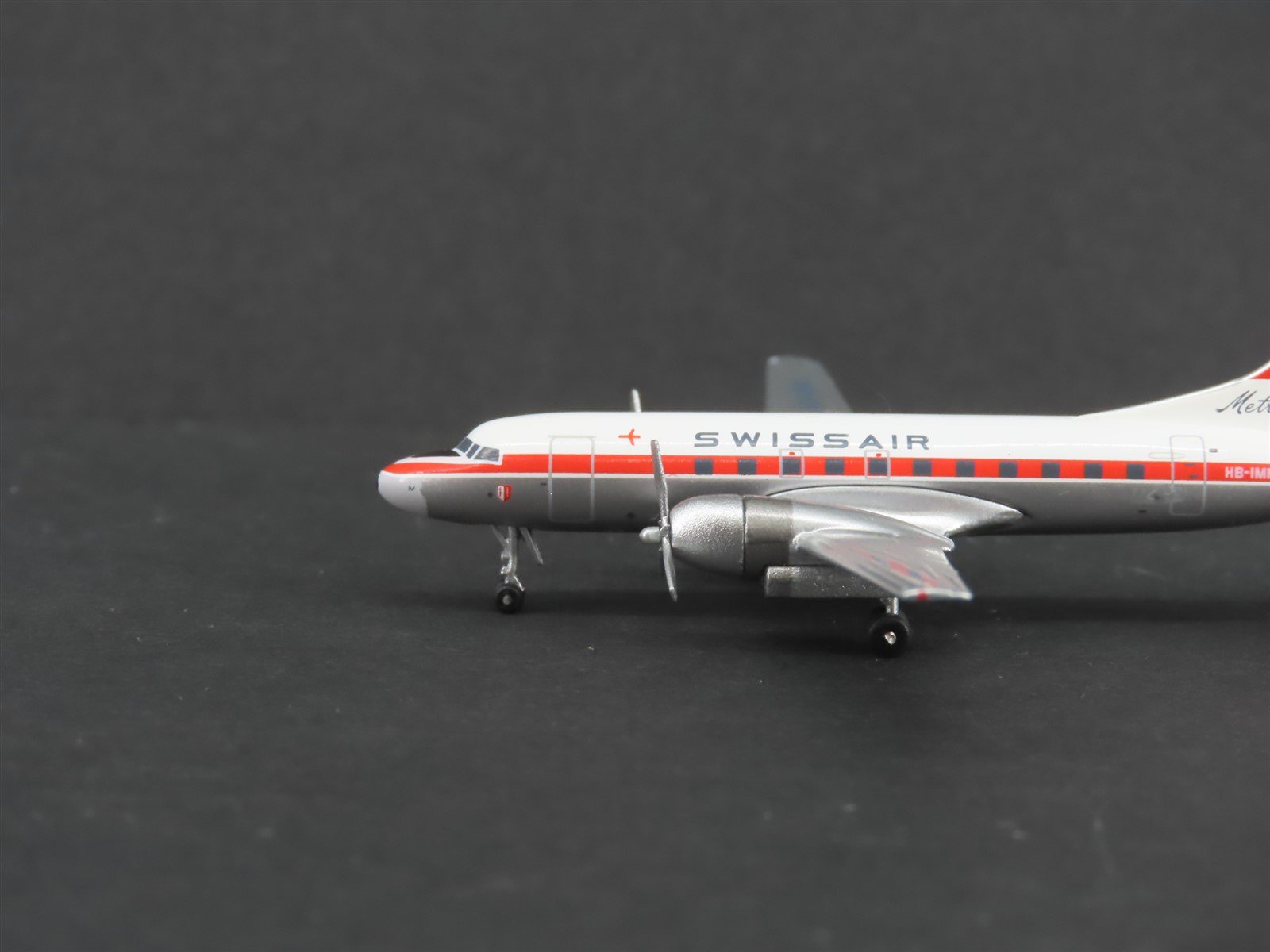 1:400 Scale AeroClassics Die-Cast Swissair Convair CV-440 Aircraft HB-IMM