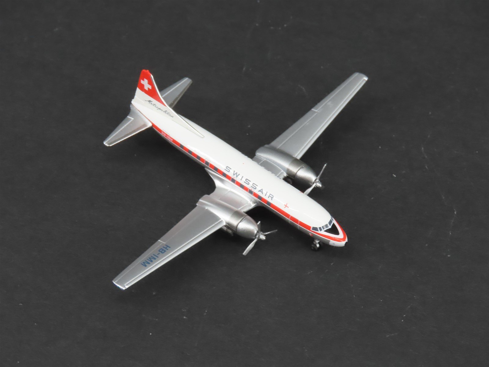 1:400 Scale AeroClassics Die-Cast Swissair Convair CV-440 Aircraft HB-IMM