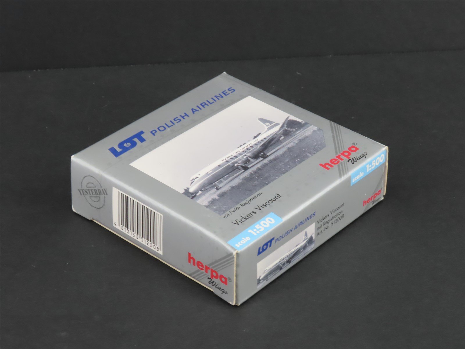 1:500 Scale Herpa Die-Cast LOT Polish Airlines Vickers Viscount Aircraft SP-LVC