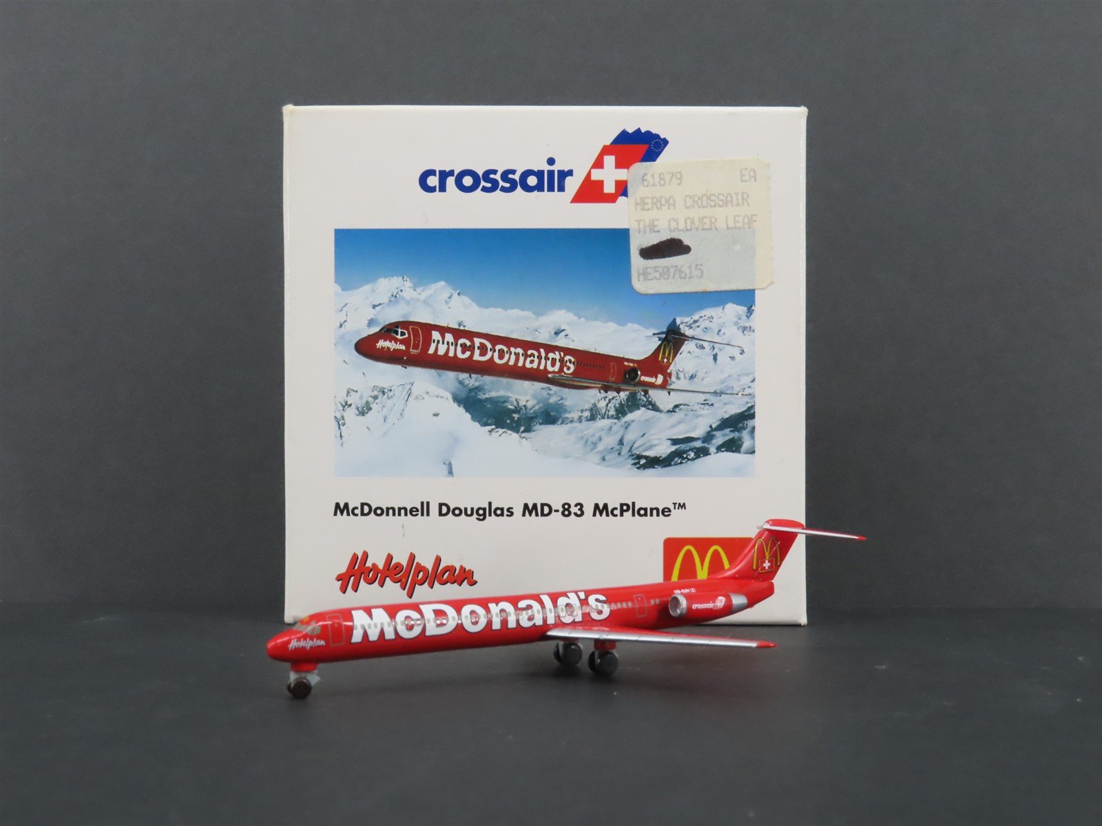 1:500 Scale Herpa Die-Cast Crossair McDonald's McDonnell Douglas MD-83 Aircraft