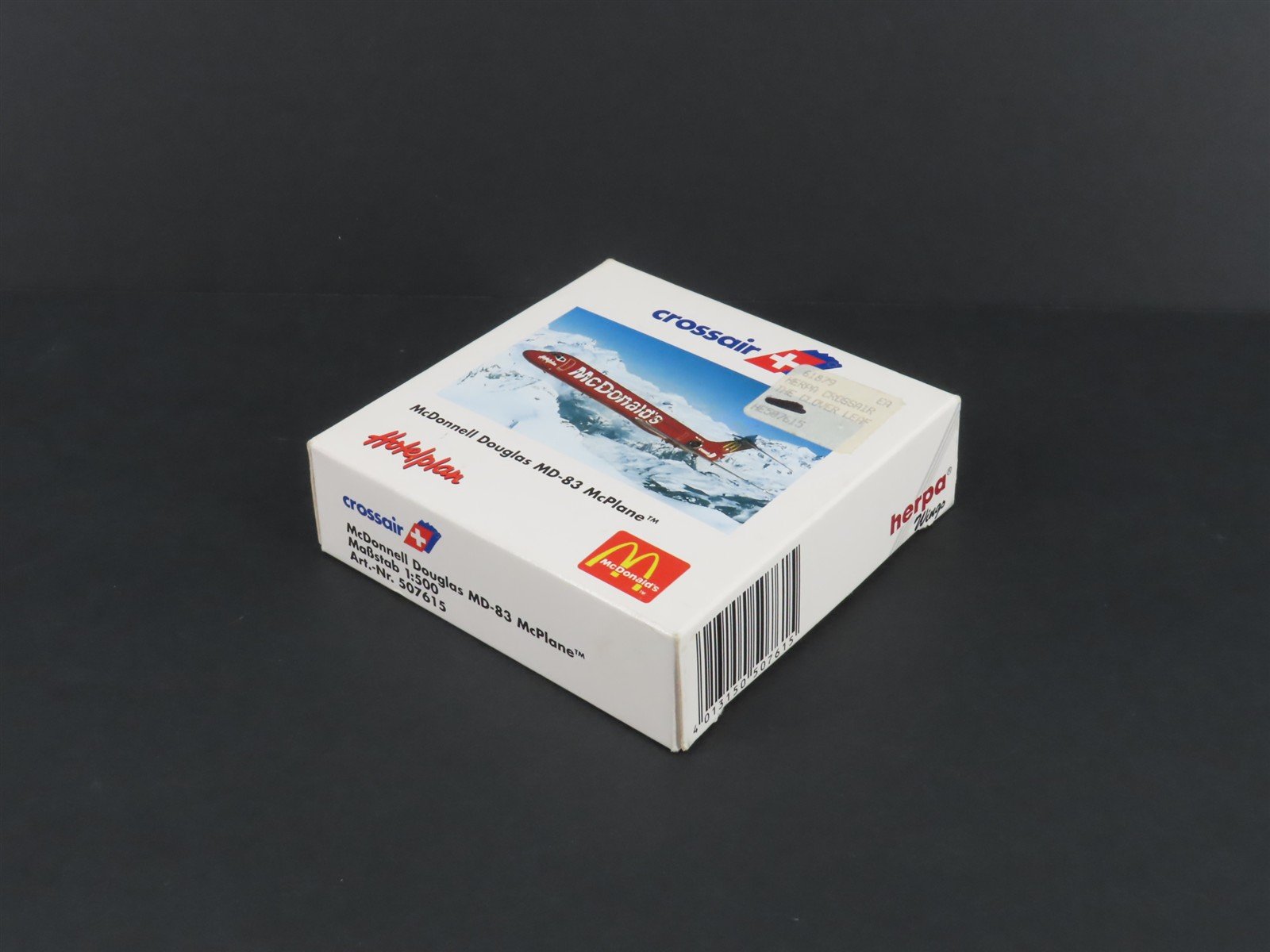 1:500 Scale Herpa Die-Cast Crossair McDonald's McDonnell Douglas MD-83 Aircraft