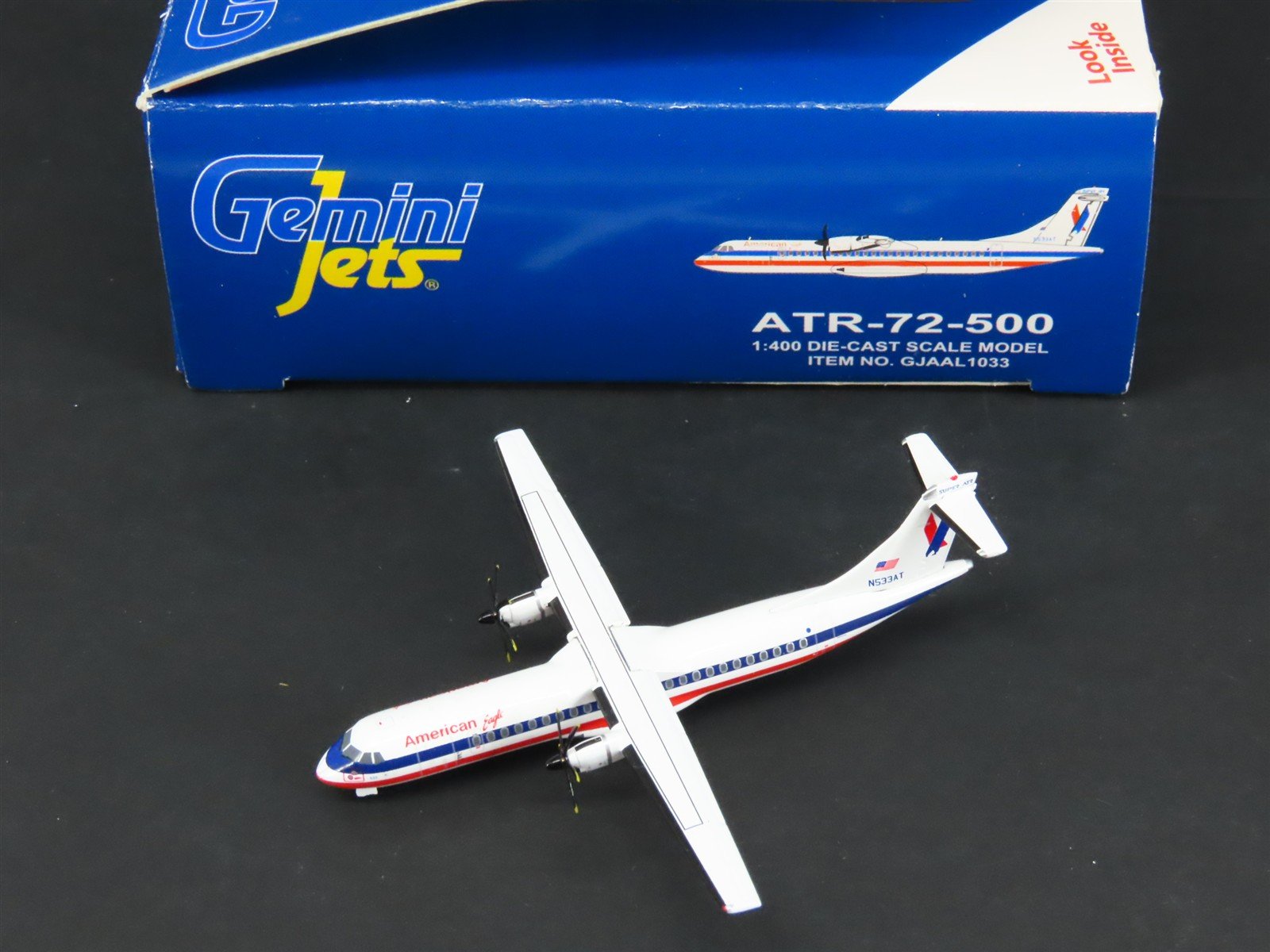1:400 Gemini Jets GJAAL1033 Die-Cast American Eagle ATR-72-500 Airliner N533AT
