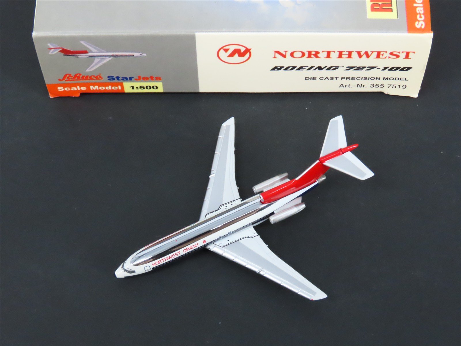 1:500 Schuco StarJets 3557519 Die-Cast NWA Northwest B727-100 Airliner N472US